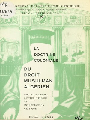 cover image of La doctrine coloniale du droit musulman algérien